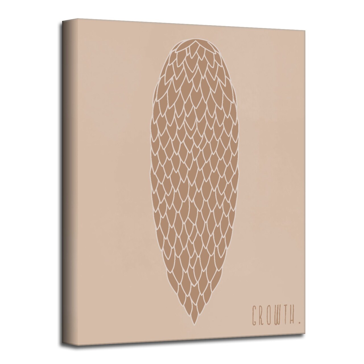 Crafted Creations Brown and Beige Minimal Pinecone II Canvas Thanks Giving Wall Art Decor 40" x 30"